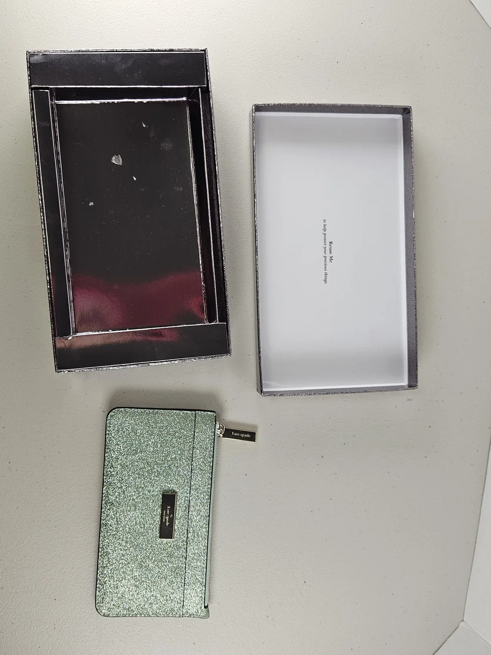 NWT Kate Spade Kenzie Glitter Seawater (300) Wallet & Card Holder